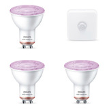 Lampara Led Dicro Gu10 Color 4.9w Philips Smart X3 + Sensor 