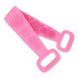 Esponja De Banho Silicone Esticável Lavar Costas Esfregão Cor Rosa