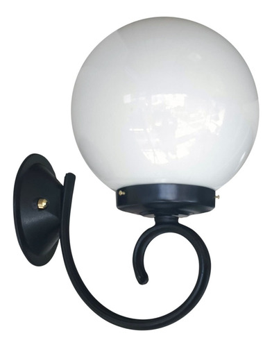 Farol Ménsula Colonial Fundición Alum. Globo Vidrio Opal 25