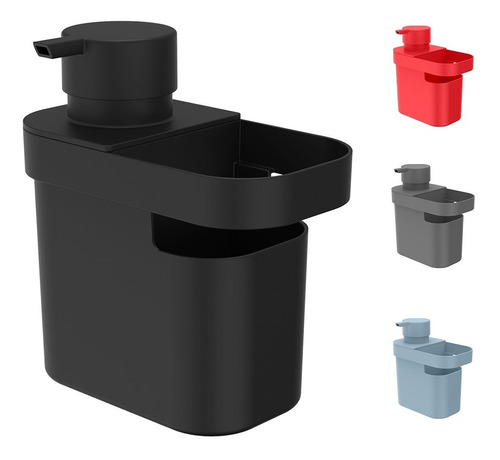 Dispenser De Pia Cozinha Porta Detergente E Esponja 650ml Ou Cor Preto