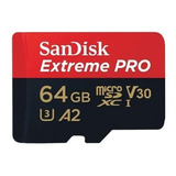 Tarjeta Micro Sd 64gb Sandisk Extreme Pro 200mb/s 4k V30 U3 