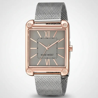 Reloj Pulsera Nine West Nw/2091rgsb Con Correa De Aleación Color Plateado