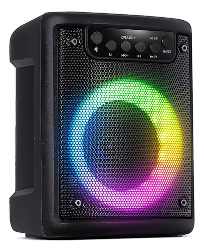 Caixa De Som Bluetooth Amplificada Led Rgb Potente Portátil 