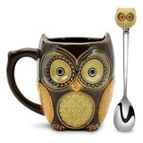 Sqowl Taza De Café 3d Divertida Taza De Cerámica De Búho Lin