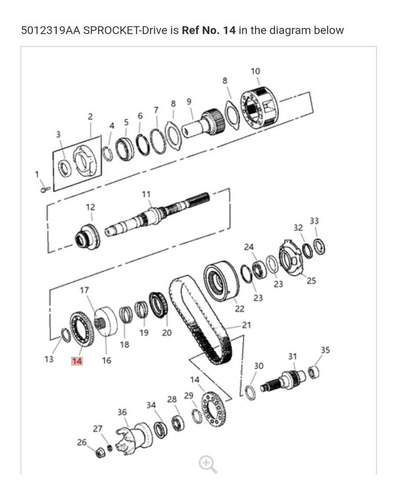 Engranaje Caja Transferencia Jeep Grand Cherokee 99-04 Mopar Foto 7