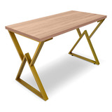 Mesa P/ Escritório Jantar Gamer Omega 1,20x0,60 Em Aço Cor Dourado Jade