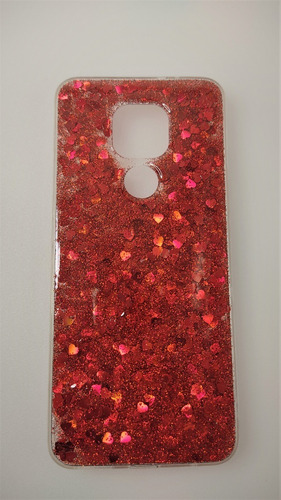 Funda Tpu Glitter Corazones Para Motorola G9 Play E7 Plus