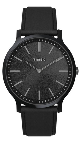 Reloj Timex Negro Analogico Tw2v43600 Malla Cuero