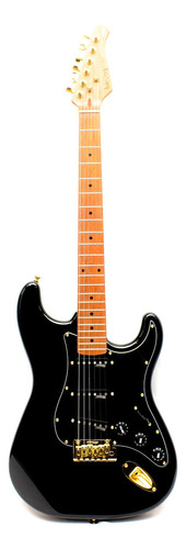 Guitarra Benson Stratocaster Hardy 901 Black Gold Com Bag