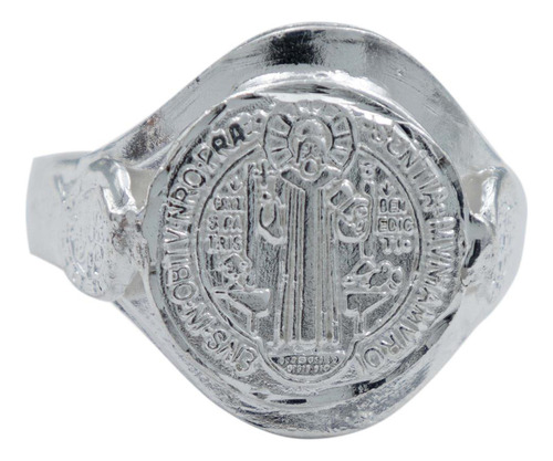 Anillo San Benito Liso Troquel Suerte Dinero Plata Ley 925