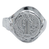 Anillo San Benito Liso Troquel Suerte Dinero Plata Ley 925