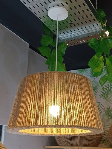 Lámpara Colgante Hilo Yute Modelo Conica 35x45x25 Alto