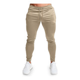 Calça Liso Academia Moletom Jogger Masculina Slim Bolsos