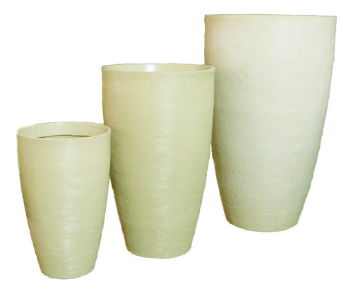 3 Vasos Planta 65x40+ 80x50+ 45x30 Oval Moderno Polietileno