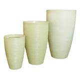 3 Vasos Planta 65x40+ 80x50+ 45x30 Oval Moderno Polietileno