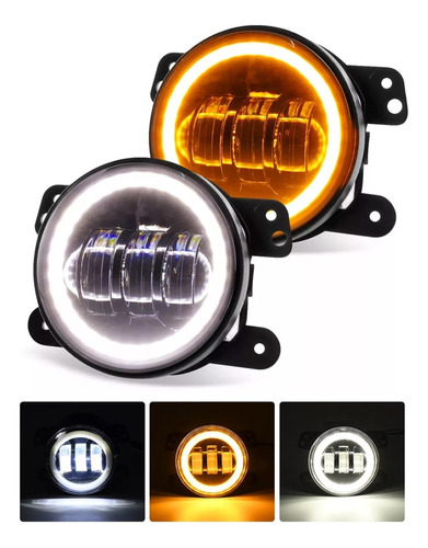 2pc 4in Faros De Niebla Led Ojos Ángel Para Wrangler Jeep