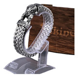 Pulsera Hombre Lujo Diseño Cabeza Serpiente Nórdico Vikings