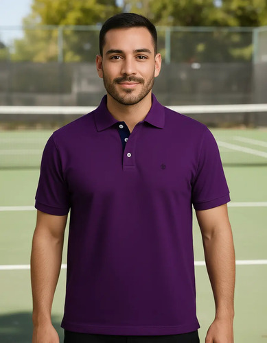 Playera Tipo Polo Para Caballero Premium | Morado