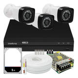 Kit Cftv 3 Câmeras Segurança Full Hd 1080p Dvr Intelbras 1tb