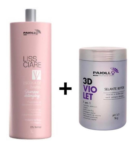 Btox Violeta 3d 7 Em 1 Paiolla + Shampoo Bambu Paiolla 1 L