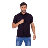 Camisa Masculina Social De Botão Manga Curta - Várias Cores