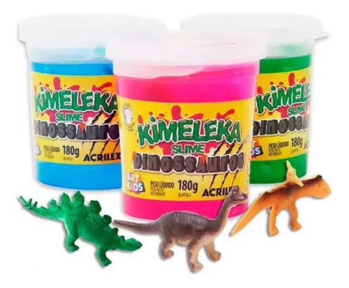 Slime Kimeleka Dinossauro Pote Unidade 180g