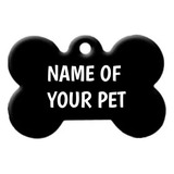 Huesito Negro Identificador Mascota Nombre Personalizado