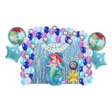 Kit De Decoracion Cumpleaños Globos Ariel La Sirenita 77 Pzs