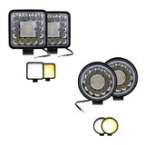 Par Faros Auxiliares Led Centrales Bicolor Fija Estrobo 