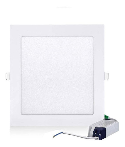 Plafón Panel Led 24w Embutir Cuadrada Luz Frio Cal Ext 220v