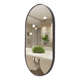 Espelho Decorativo 76cm Oval Vidro Redondo Quarto Banheiro