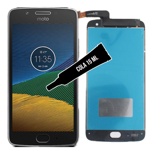 Tela Display Frontal Compativel Moto G5 Plus Xt1683+ Cola