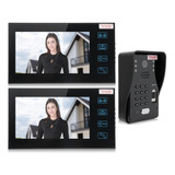 Videoportero 7 Pulgadas Doorphone 2 Monitores Huella Digital