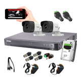 Kit Seguridad Hikvision Dvr 4ch + 2 Camara Full Hd Acusense