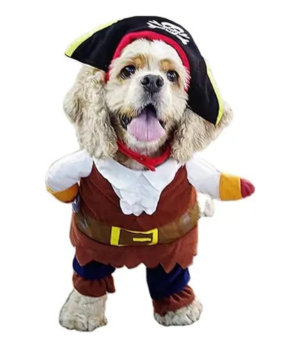 Disfraz Para Perro Y Gatos Diseño Pirata Halloween Mascotas