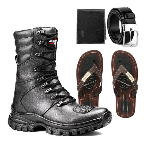 Kit Coturno Masculino Bota Motociclista Militar + Brindes