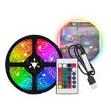 Fita Led Rgb Colorida 5050 Digital Usb 5v P/ D'água 90 Leds