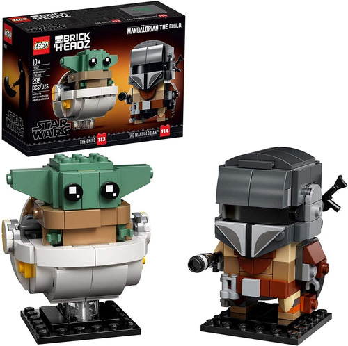 Lego Star Wars Mandalorian Grogu Baby Yoda Brickheadz Nave