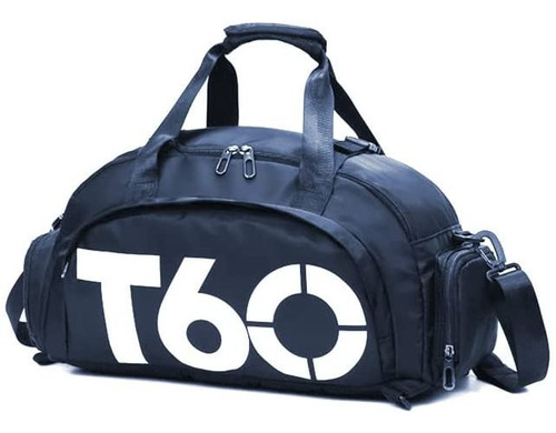 Bolsa T60 Mala De Academia Porta Tenis De Treino Azul Desenho Do Tecido Liso