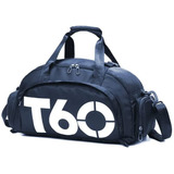 Bolsa T60 Mala De Academia Porta Tenis De Treino Azul Desenho Do Tecido Liso