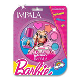 Barbie Esmalte Infantil Iconica Girl Power+paleta Maquiagem