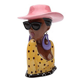 Stealstreet Sscg62804 638 Black Glam Girl En Rosa Summer Hat
