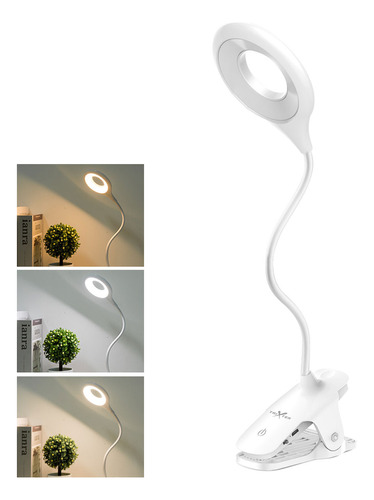 Lámpara De Led Nocturna Escritorio Recargable Flexible 360°