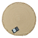 Individuales Mantel Fibra Natural Yute Rústico Beige 38 Cm Circular