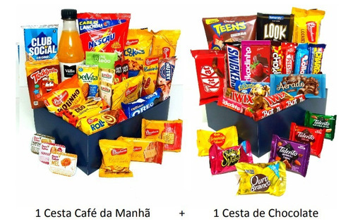 1 Cesta Café Da Manhã + 1 Cesta De Chocolate ( Envio Br )