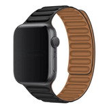Pulseira Couro Magnetica Para Apple Watch 49mm 45mm 44 42mm