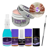 Kit Unhas De Gel Fibra De Vidro Completo Piubella Elaine 