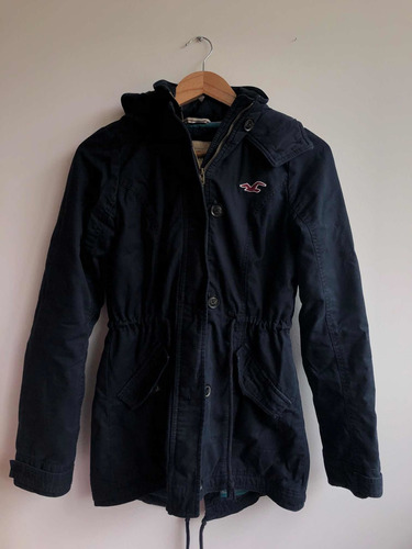 Parka Mujer Azul Oscuro Hollister Talla Xs Impecable