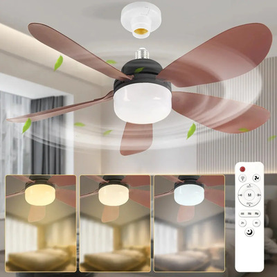 Ventilador De Techo Control Remoto Con Lampara Luz 52cm Color marrón 3 velocidades Iluminación fría y cálida | MercadoLibre