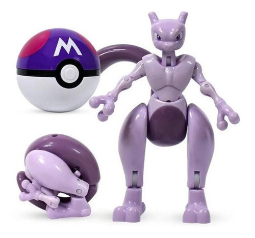 Pokemon Figura De Acción Mewtwo Pokeball De Anime Juguete